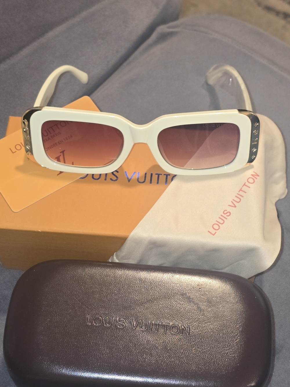 Louis Vuitton White Frame Gradient Lens Sunglasses